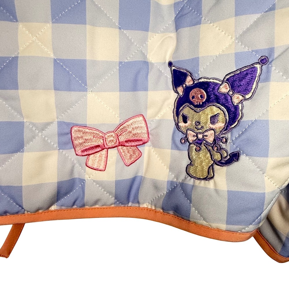 Sanrio Hello Kitty Friends Quilted Jacket Womens M Blue Gingham NWT Embroidered - Picture 7 of 7
